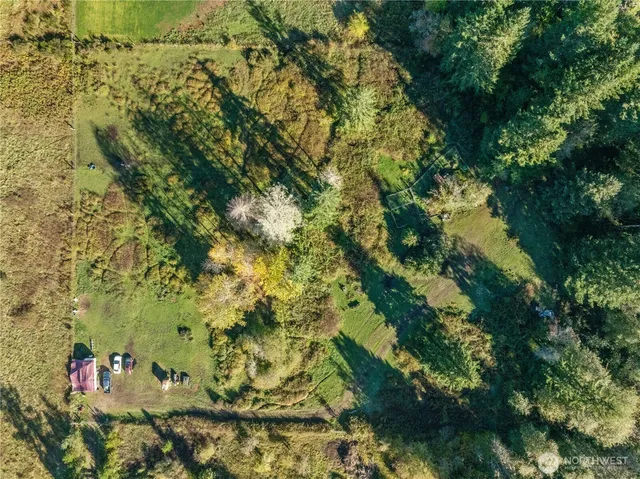 a aerial view of residential houses with yard