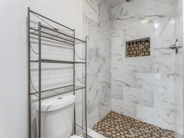 a bathroom with a shower