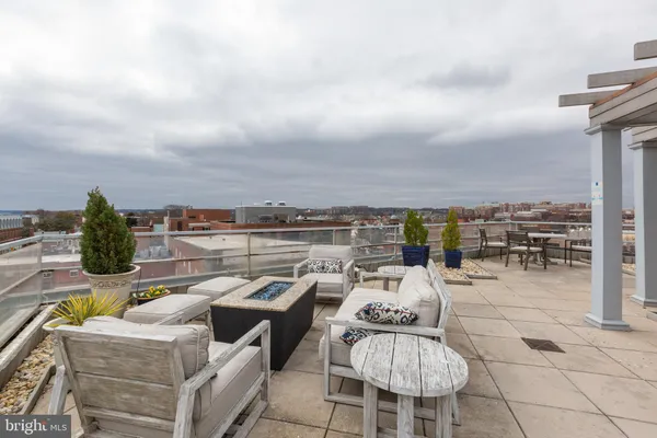 an outdoor space with patio