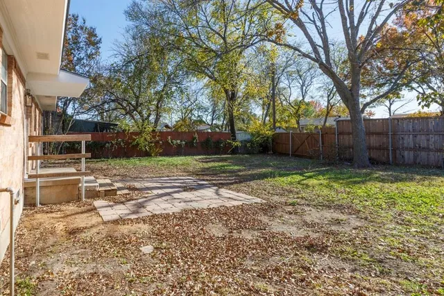 a view of a backyard