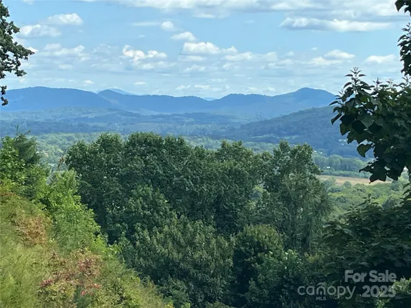 a view of mountain and a yard