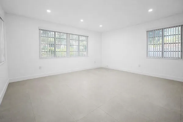 an empty room with a window