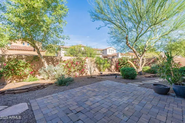 a view of a back yard from a hallway