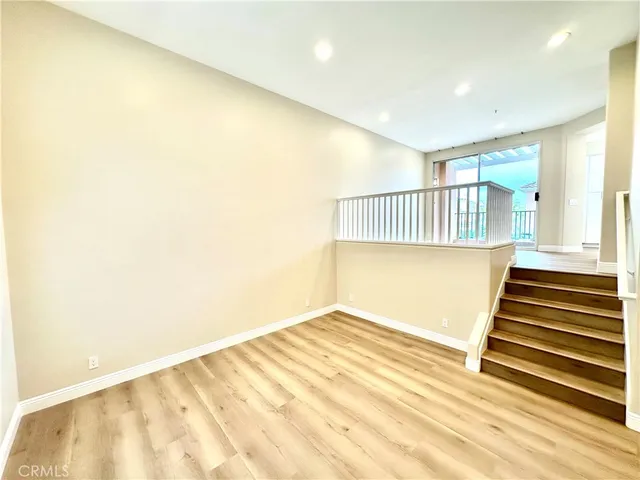 a view of a room with a staircase
