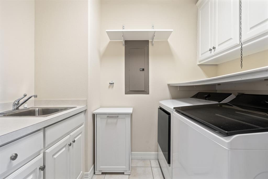 8444 Library Street Frisco, TX 75034 - Photo 32 of 36 a kitchen with a sink and cabinets