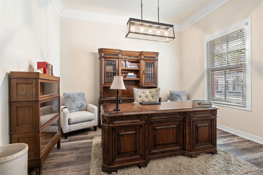 8444 Library Street Frisco, TX 75034 - Photo 6 of 36 a view of hall way with furniture and wooden floor