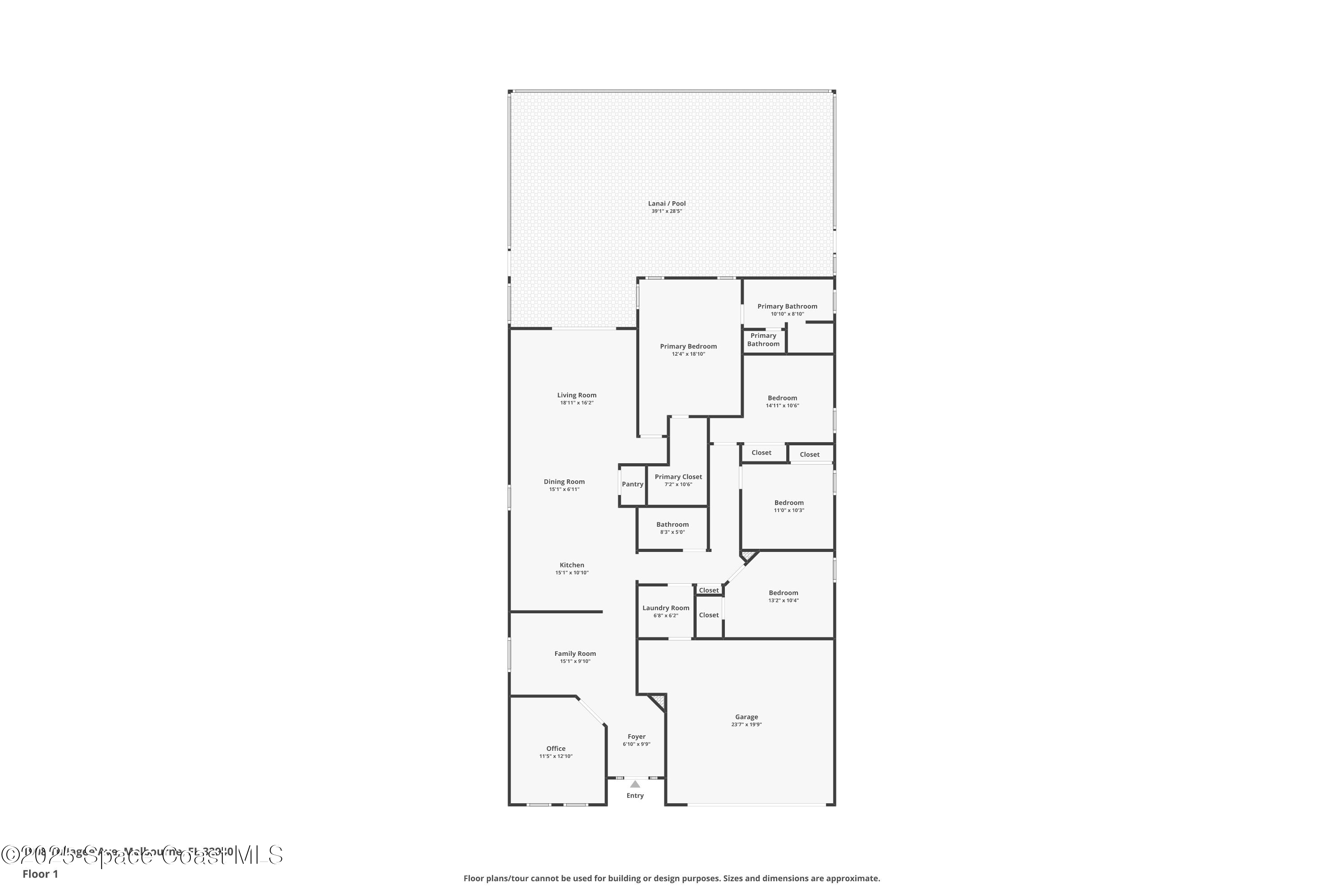 1908 Tullagee Avenue Melbourne, FL 32940 - Photo 58 of 58 a picture of a floor plan