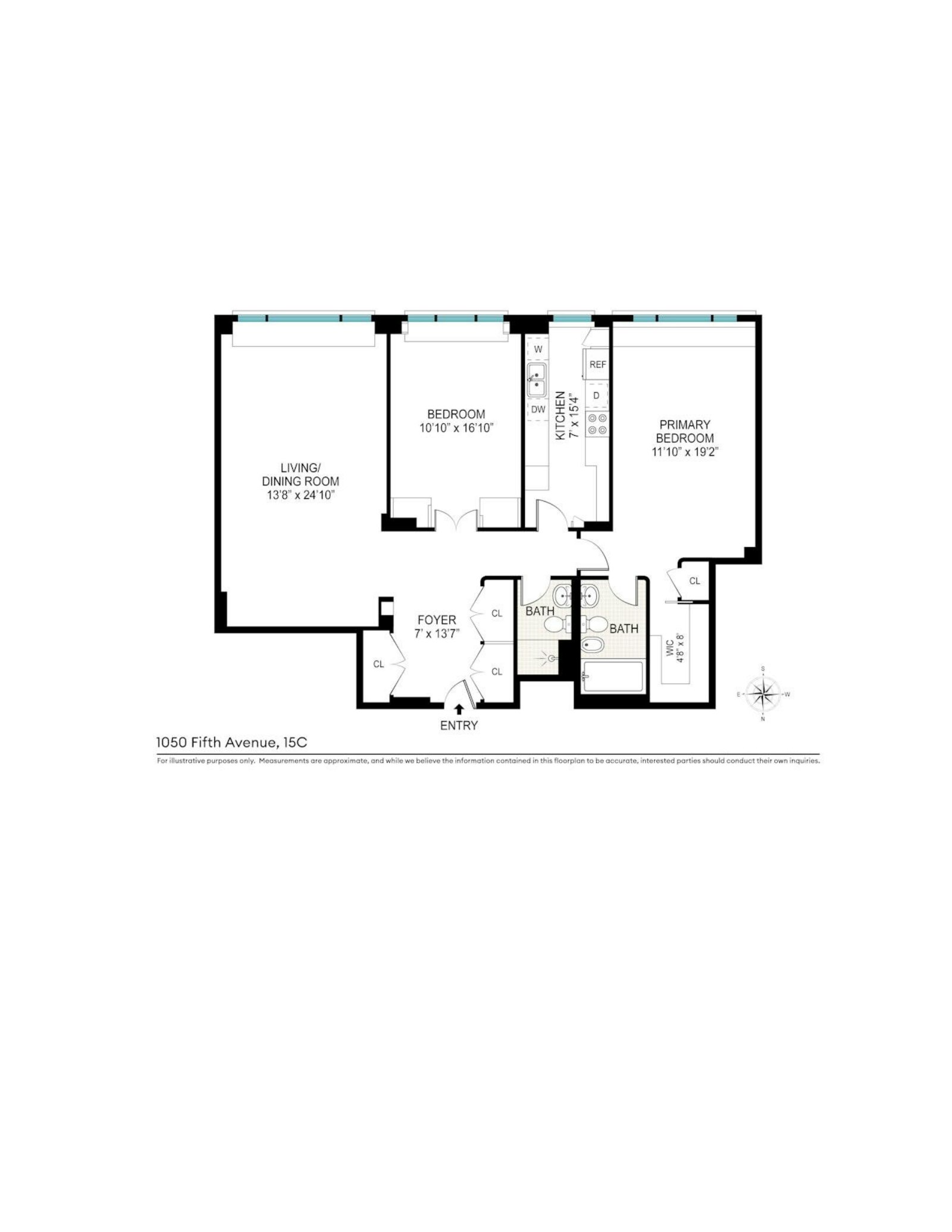 1050 5th Avenue, Unit 15C Manhattan, NY 10028 - Photo 15 of 15 a picture of a floor plan