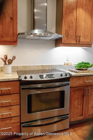 a stove top oven sitting inside of a kitchen