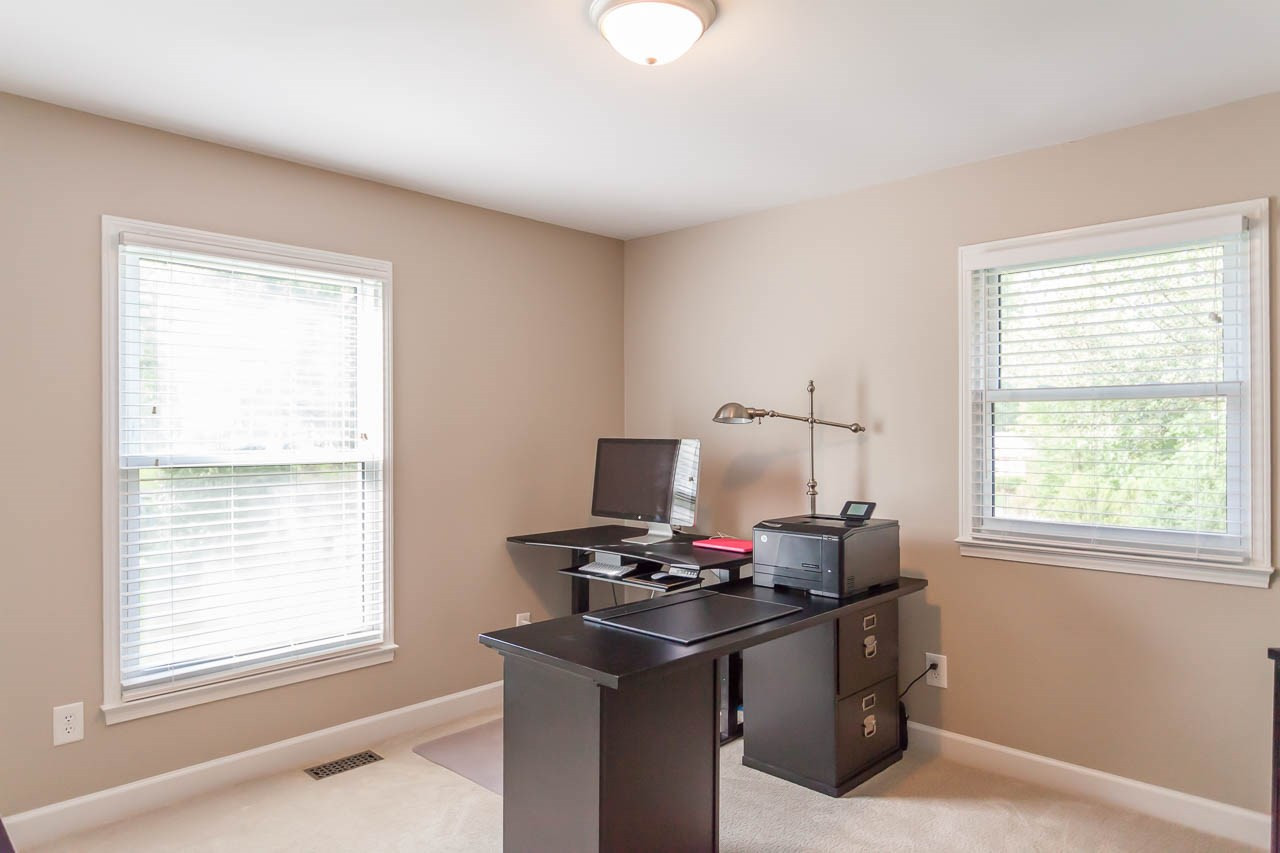 3145 Merrianne Drive Raleigh, NC 27607 - Photo 21 of 25 Bedroom #4 is currently used as a home office and has an ELFA closet system. Bedroom #4