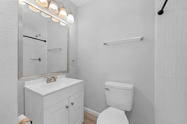 a view of a yard with a trampoline