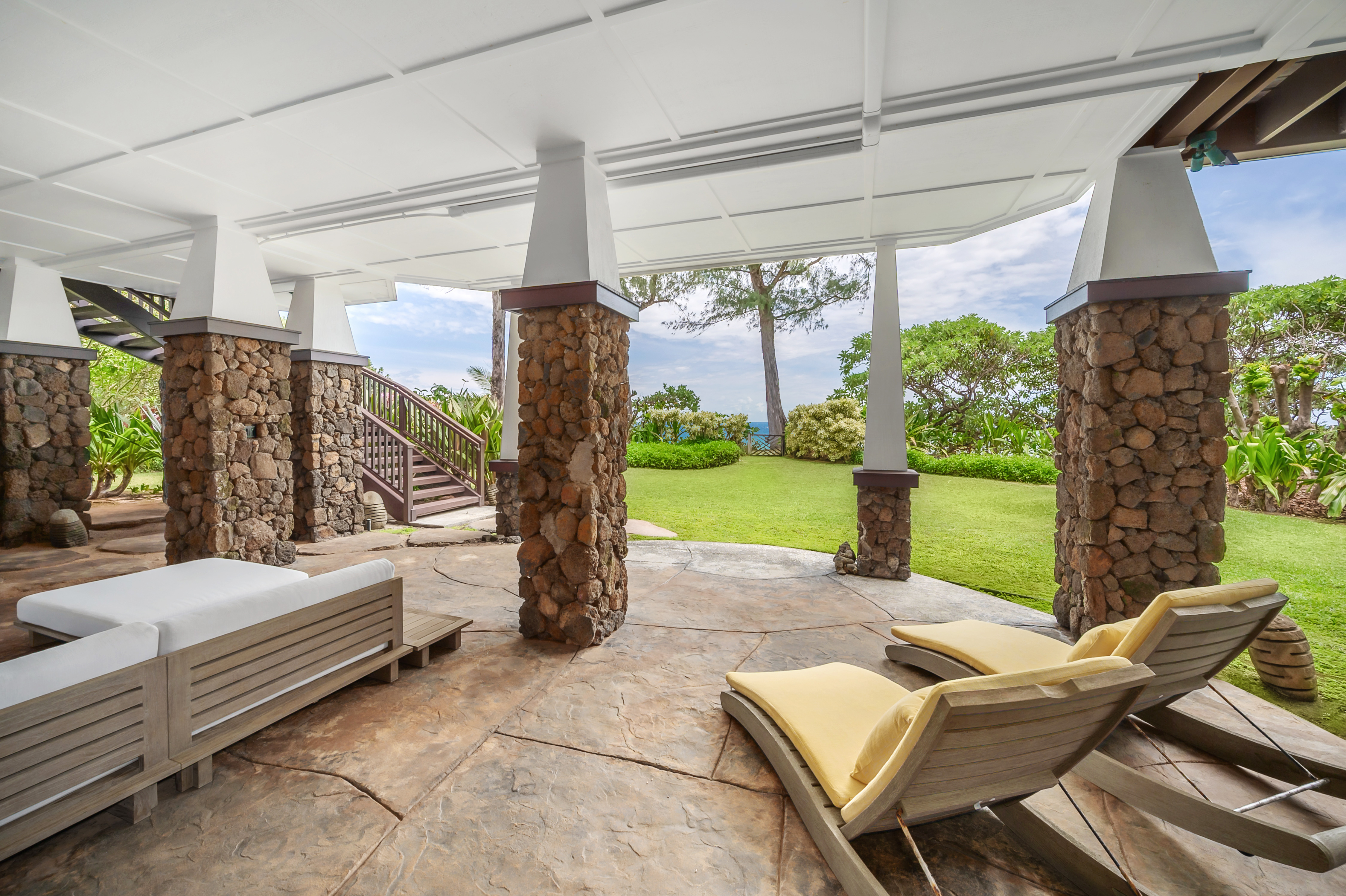 7336 Alealea Road Hanalei, HI 96714 - Photo 25 of 30 a building outdoor space with patio furniture and garden