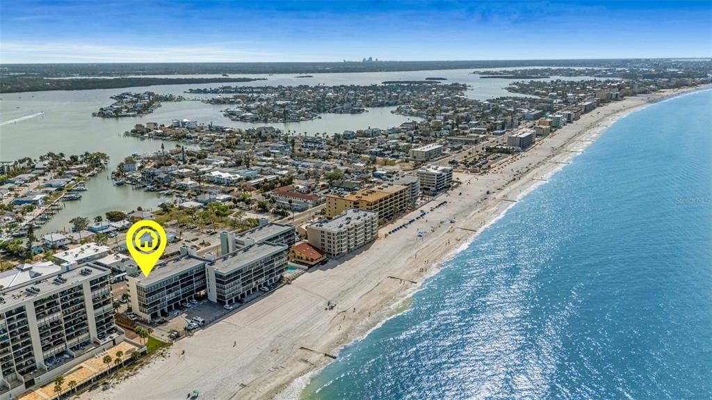 14900 Gulf Boulevard, Unit 410 Madeira Beach, FL 33708 - Photo 47 of 76 an aerial view of beach and ocean