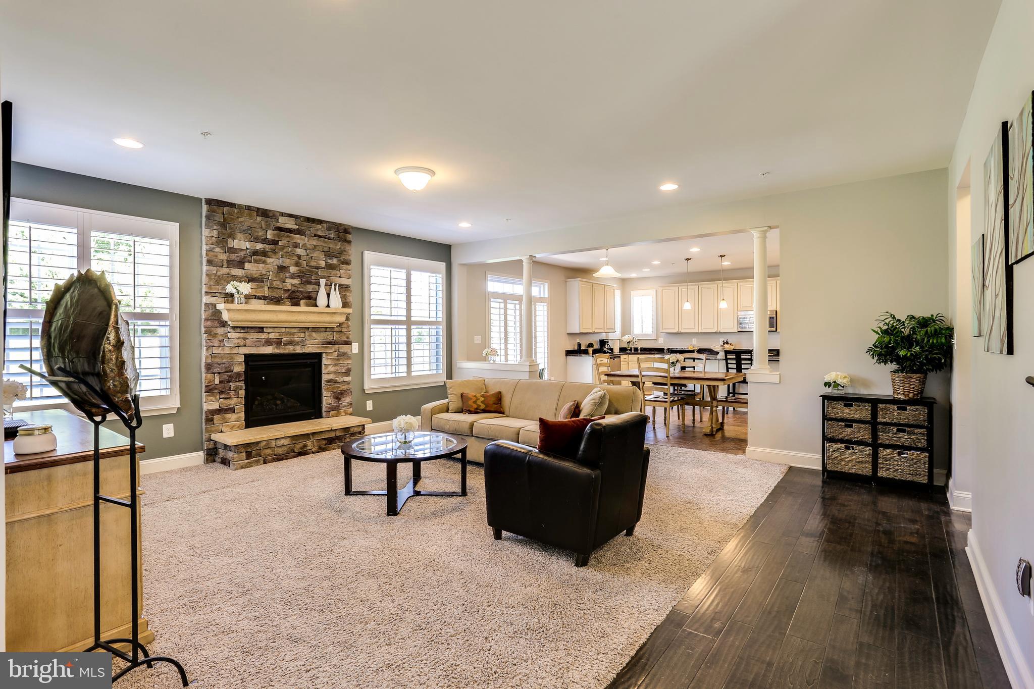 6721 Evanston Road Baltimore, MD 21209 - Photo 10 of 38 Large Family Room w/ Stone Surround Gas Fireplace