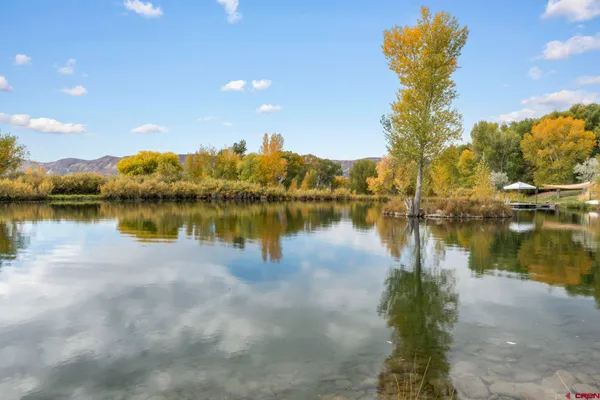 a view of a balcony with lake view