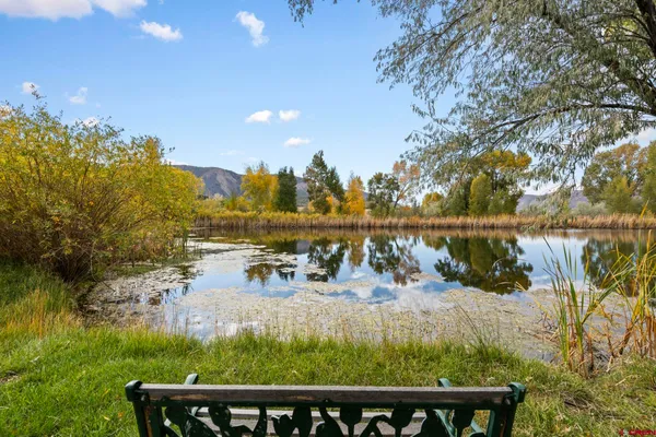 a view of a porch with furniture and garden