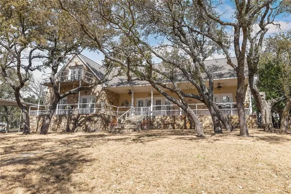a view of snow covered with trees
