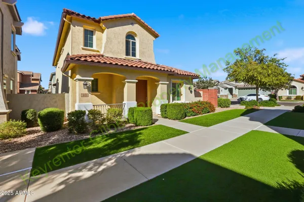 a front view of a house