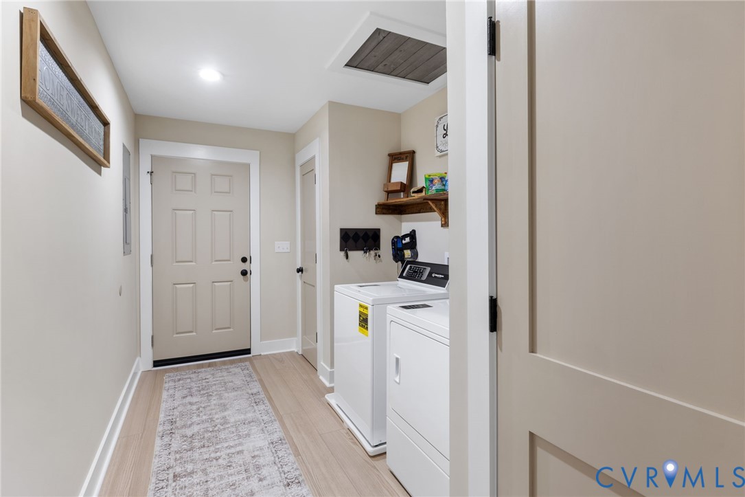 13545 Prince George Drive Disputanta, VA 23842 - Photo 14 of 18 Laundry area featuring light wood-type flooring, w