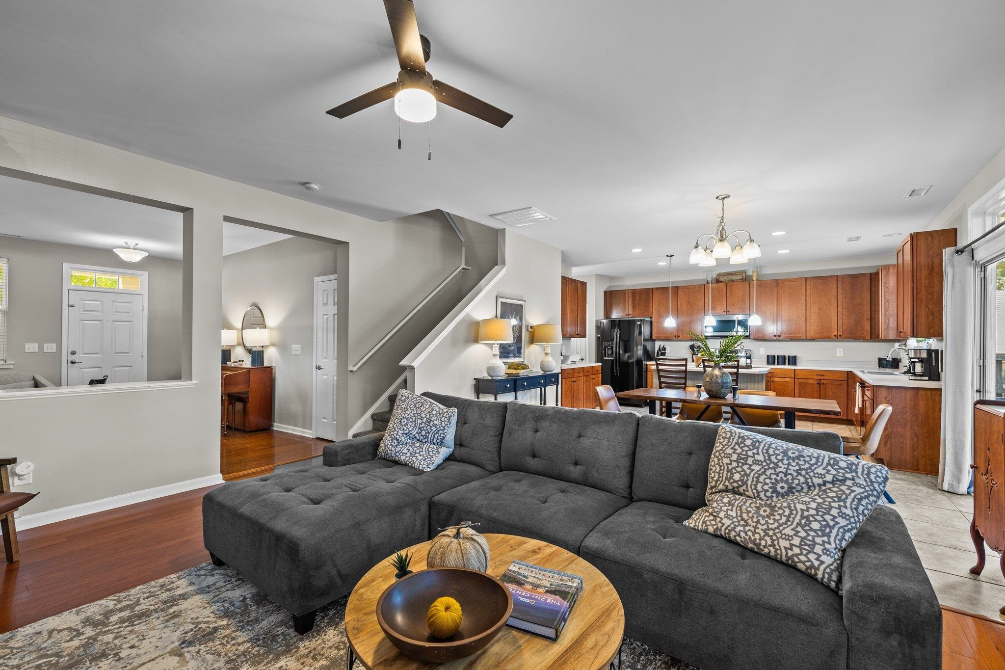 180 Solheim Lane Raleigh, NC 27603 - Photo 14 of 39 a living room with furniture and a view of kitchen