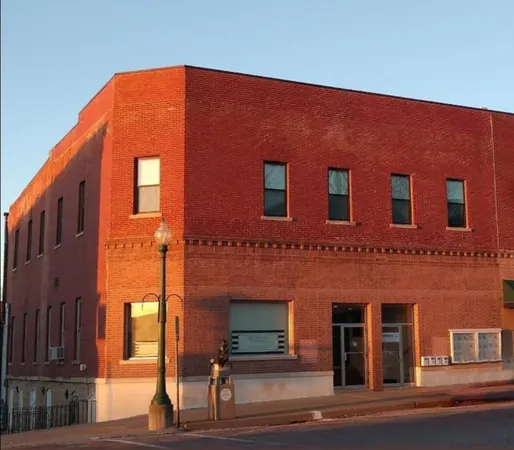 a front view of a building