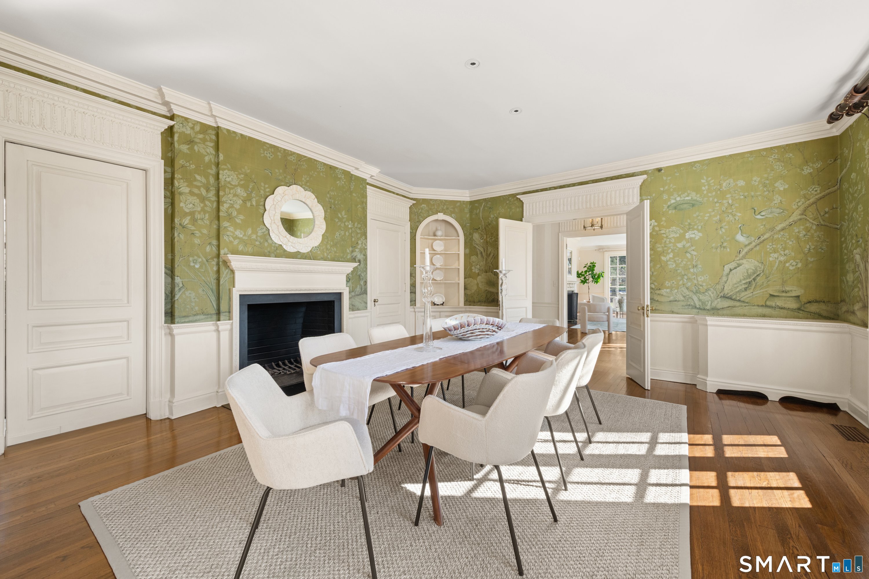 131 Pecksland Road Greenwich, CT 06831 - Photo 11 of 36 Formal Dining Room with Fireplace