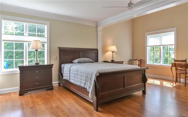 a bed room with a bed and a couch