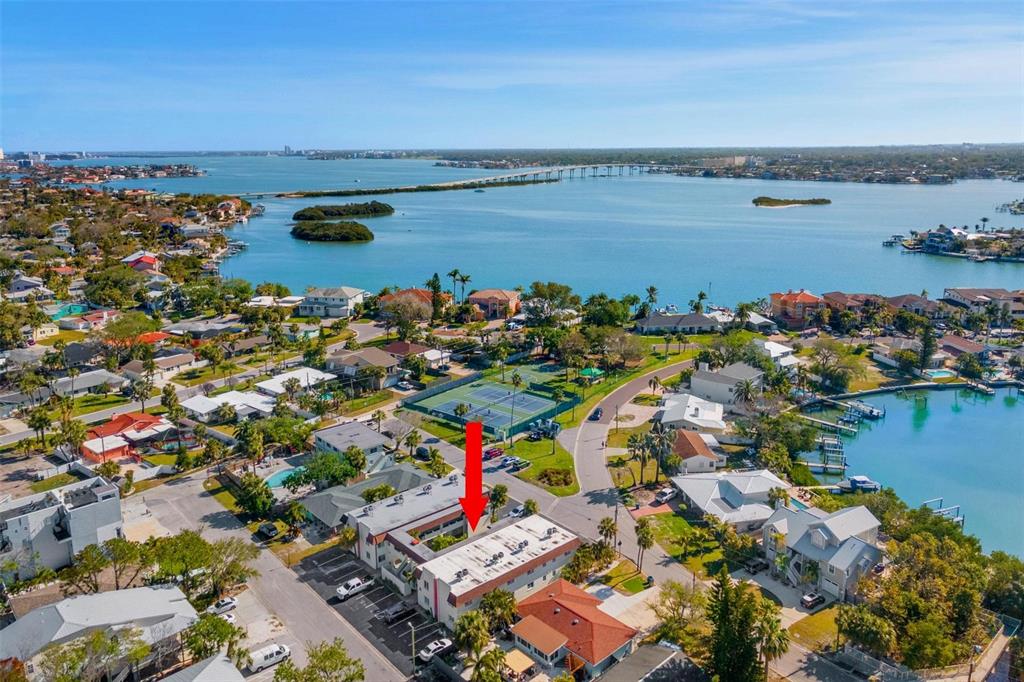 2704 2nd Street, Unit 2 Indian Rocks Beach, FL 33785 - Photo 22 of 32 a view of a city and ocean view
