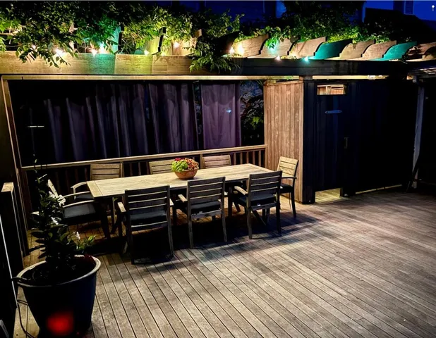 a view of a outdoor space with seating area