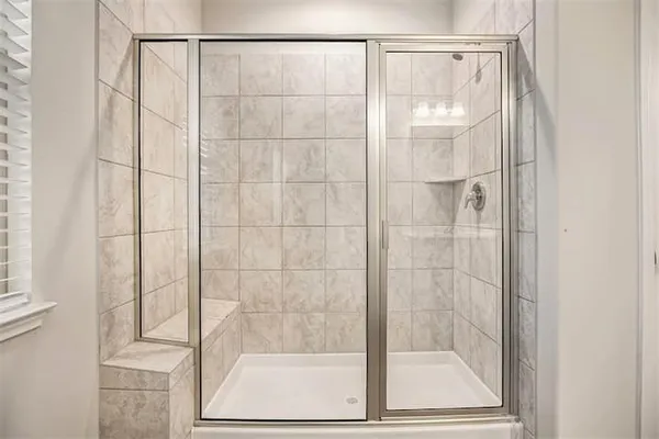 a bathroom with a shower