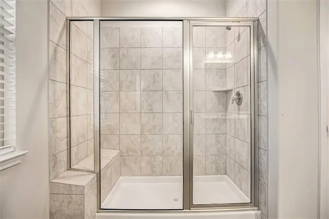 a bathroom with a shower