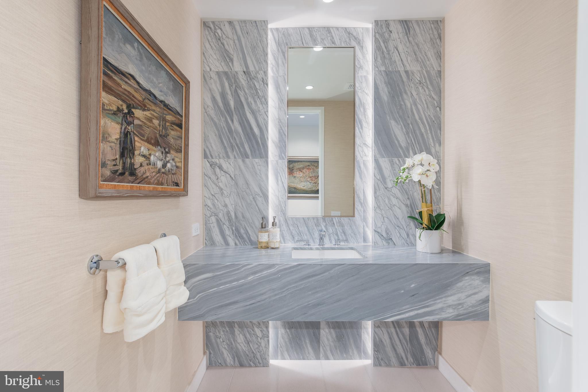 601 Wharf Street Southwest, Unit 412 Washington, DC 20024 - Photo 11 of 38 Elegant marble powder room