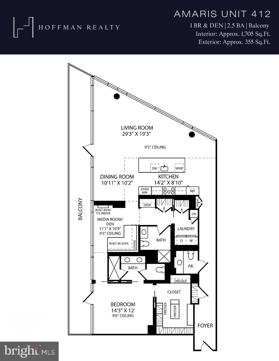 601 Wharf Street Southwest, Unit 412 Washington, DC 20024 - Photo 38 of 38 #412 Floorplan