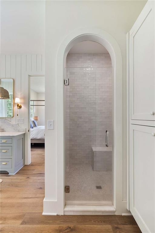 9311 Waterworks Road Chattahoochee Hills, GA 30268 - Photo 29 of 57 a en suite bathroom with a shower