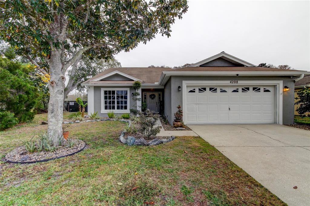 4208 Andover Street New Port Richey, FL 34653 - Photo 1 of 1 a front view of a house with garden