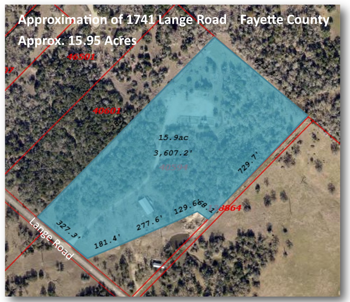1741 Lange Road Ledbetter, TX 78946 - Photo 4 of 9 Map of property location featuring property parcel outlined