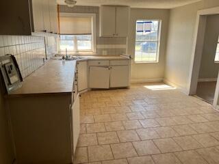 2106 35th Street Lubbock, TX 79412 - Photo 7 of 20 a kitchen with granite countertop a sink a stove a refrigerator and cabinets