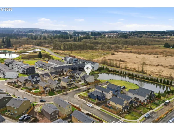 a view of a swimming pool with a lake view