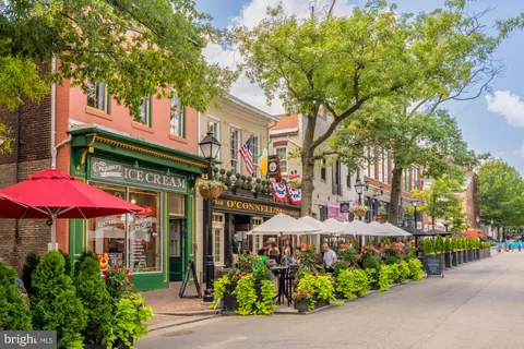 a view of a street with buildings