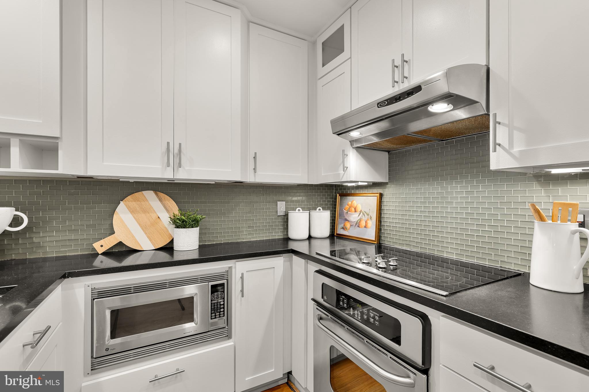 110 Cameron Street, Unit CS102 Alexandria, VA 22314 - Photo 5 of 24 a kitchen with granite countertop a stove and a sink