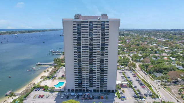 a view of a city with tall buildings