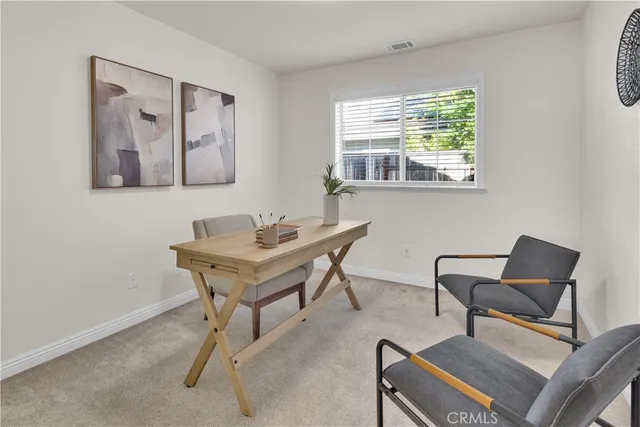 a room with a table and a chair