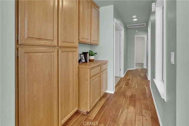 a view of a bedroom from hallway