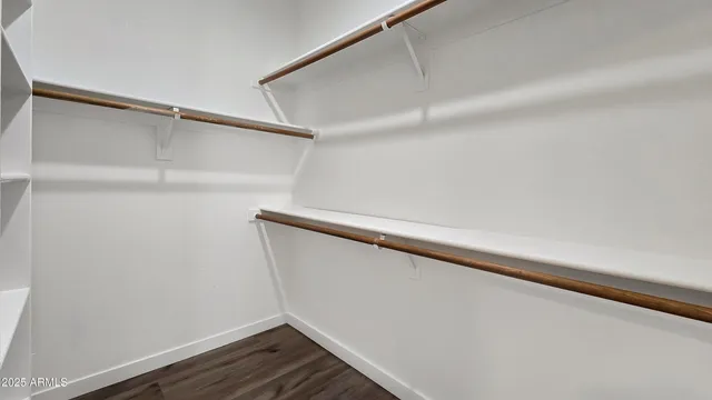 a view of small space with racks on the wall