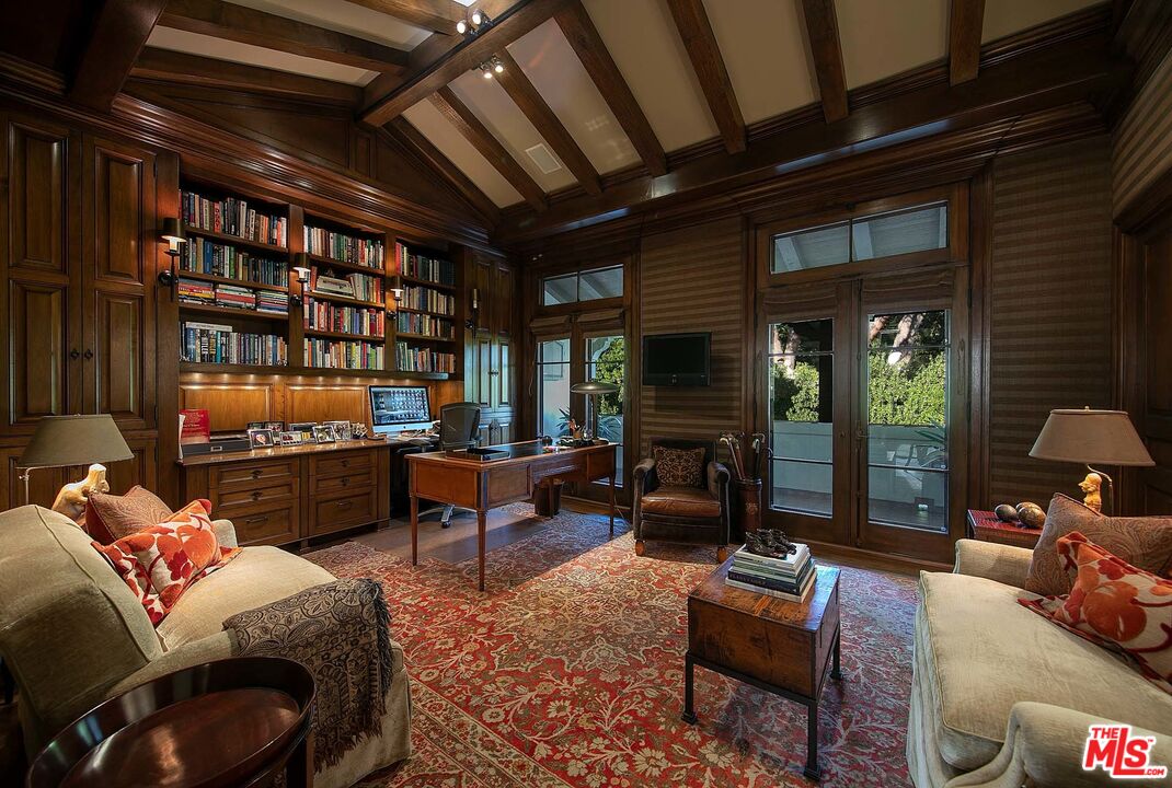 531 Barnaby Road Los Angeles, CA 90077 - Photo 16 of 28 a outdoor living space with furniture and a fireplace