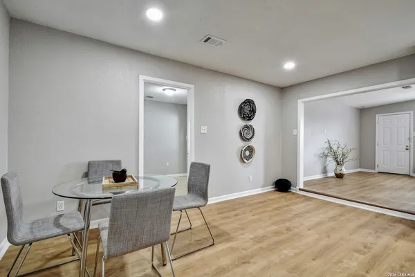 a workspace with furniture and window