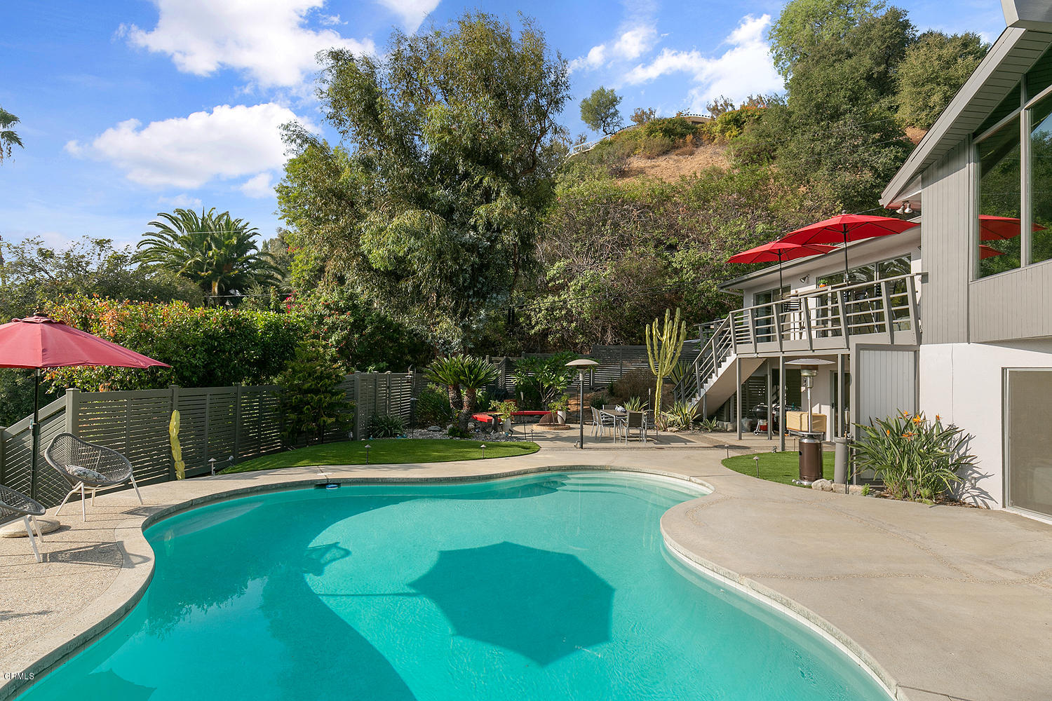 2044 Cricklewood Path Pasadena, CA 91107 - Photo 26 of 32 a view of a backyard with swimming pool