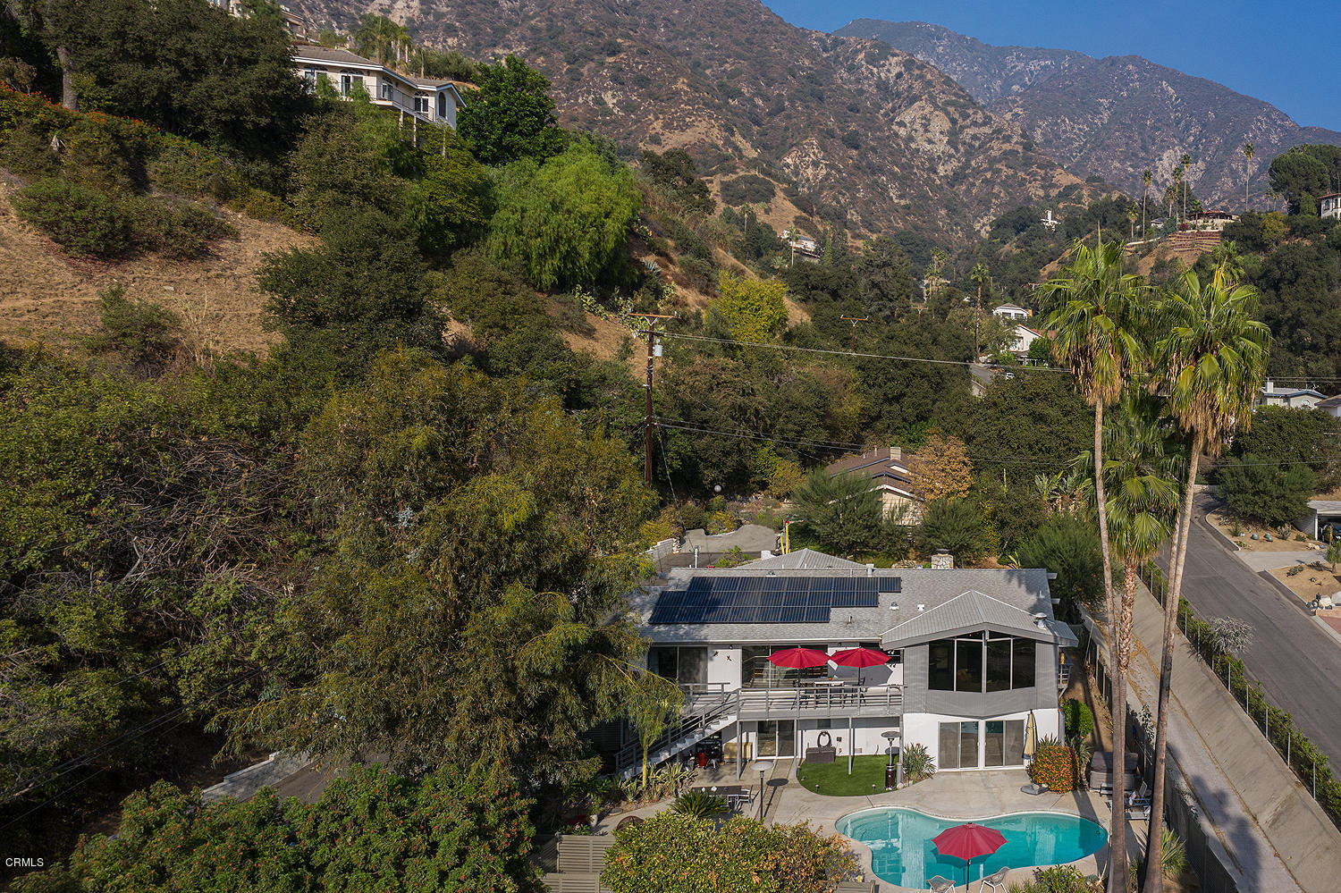2044 Cricklewood Path Pasadena, CA 91107 - Photo 28 of 32 an aerial view of a house with a yard
