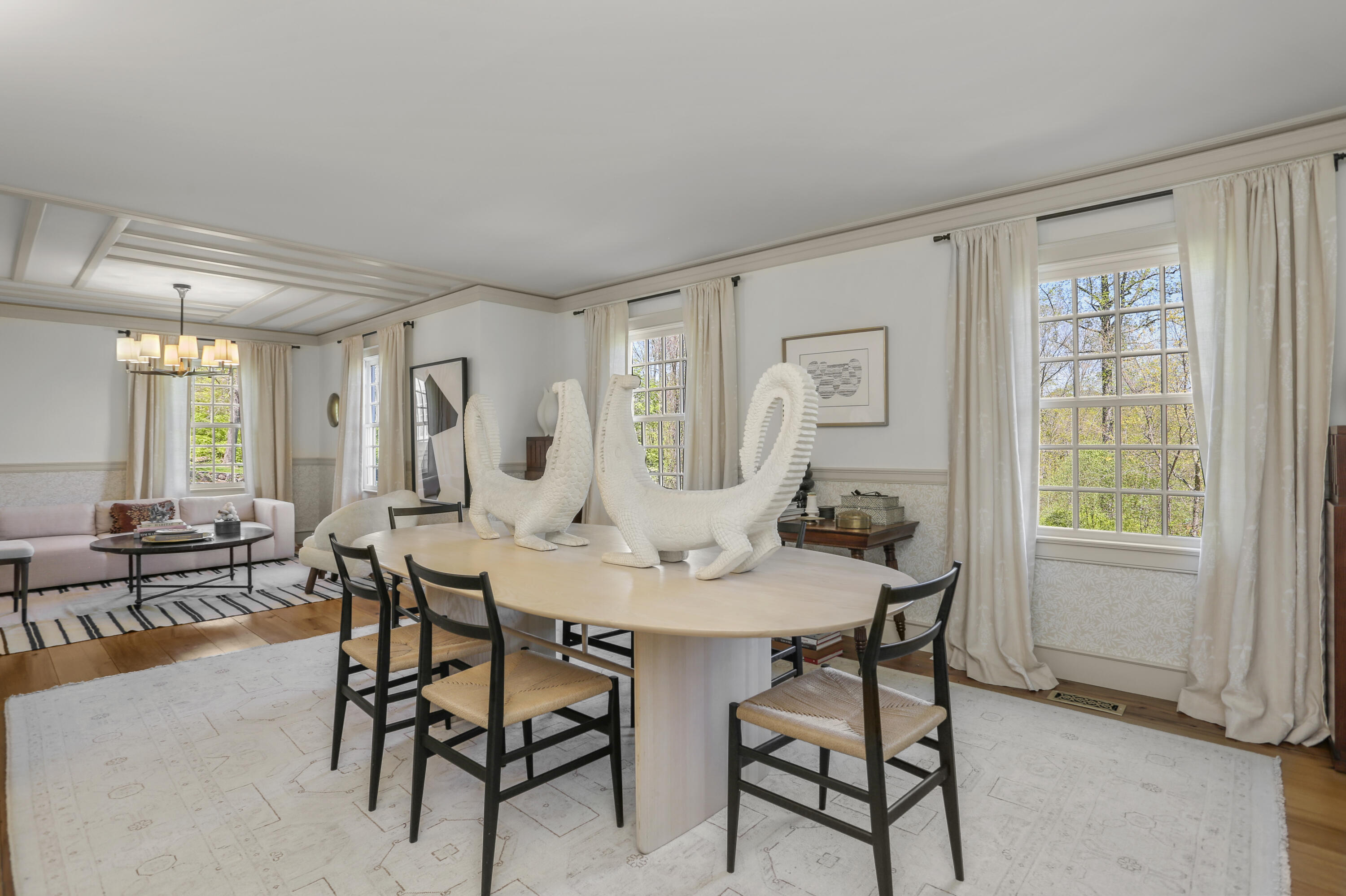 215 Cross Ridge Road New Canaan, CT 06840 - Photo 18 of 50 a view of a dining room with furniture and window