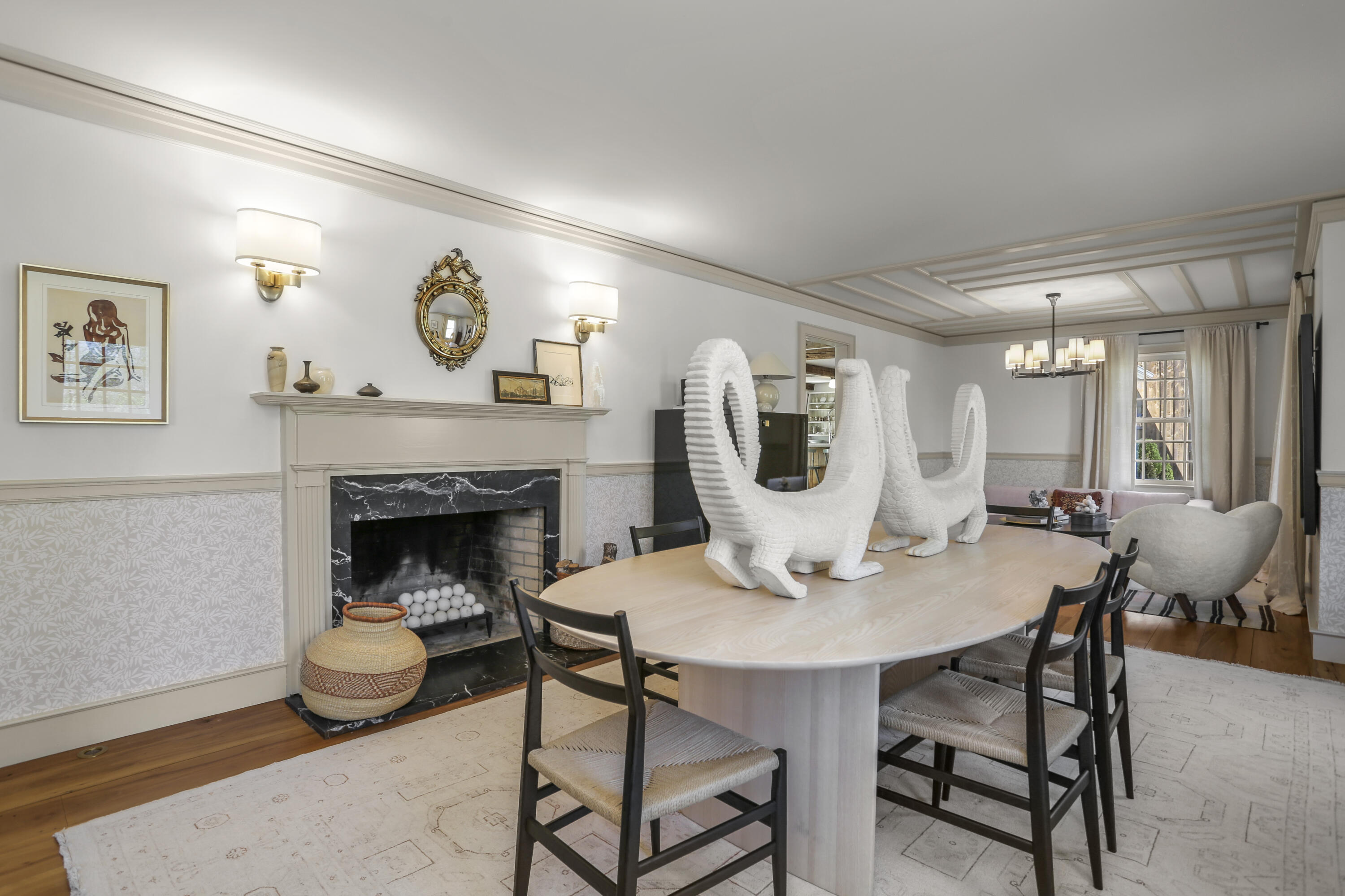 215 Cross Ridge Road New Canaan, CT 06840 - Photo 19 of 50 a view of a livingroom with furniture and a fireplace